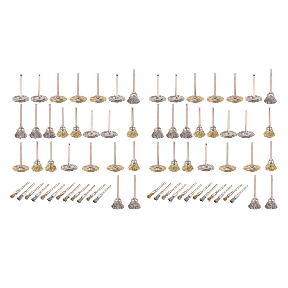 72 Pcs Copper Wire Polishing Wheel Brush Drum Full Set for Tool Hot 