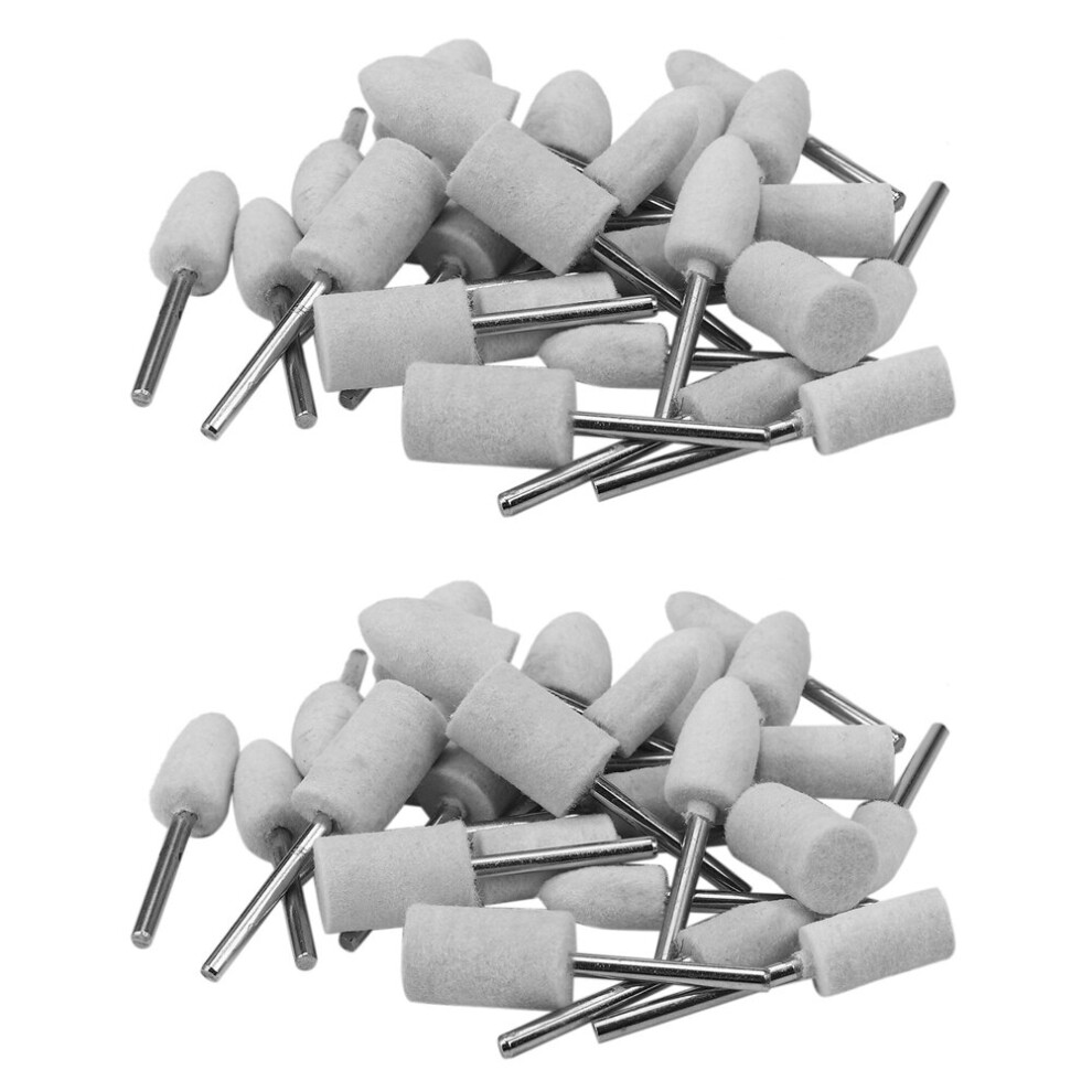 50Pcs Set 1/8 Inch Felt Polishing Buffing Points Mounted Imitation Wool for Tool 