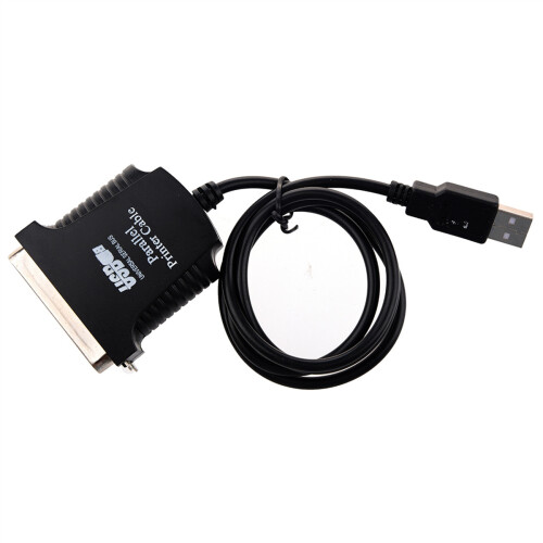 Câble de conversion USB - Port parallèle d'imprimante 36 broches mâle 2X Noir 2