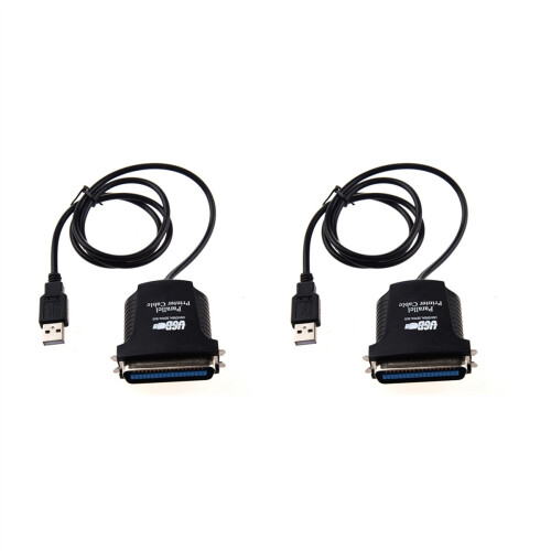 Câble de conversion USB - Port parallèle d'imprimante 36 broches mâle 2X Noir