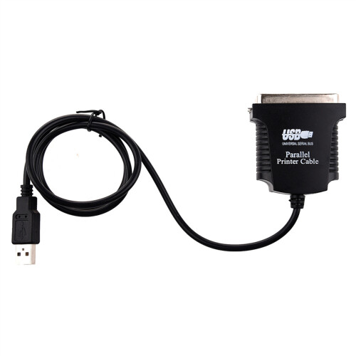 Câble de conversion USB - Port parallèle d'imprimante 36 broches mâle 2X Noir 1