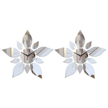 2X Mirror Acrylic Material Single Face Wall Stickers Modern Style Wall Quartz Clocks Home Decor Wall Watches Silver
