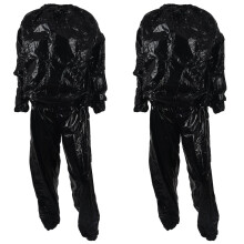 2X Combinaison de sudation pour perte de poids et fitness, résistante, anti-déchirure, noire, XXXL