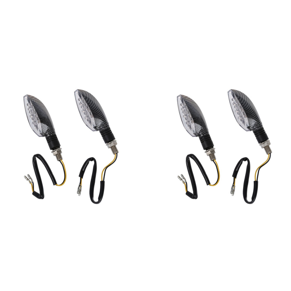 4Pcs 12V Carbon Motorcycle Motorbike Led Turn Signal Indicator Bulb Light/Yellow 4762365701539
