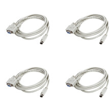 Câble de téléchargement 4X DB9P vers 8P Mini Din RS232 Blanc 8,2 pi pour PLC DVP-EH