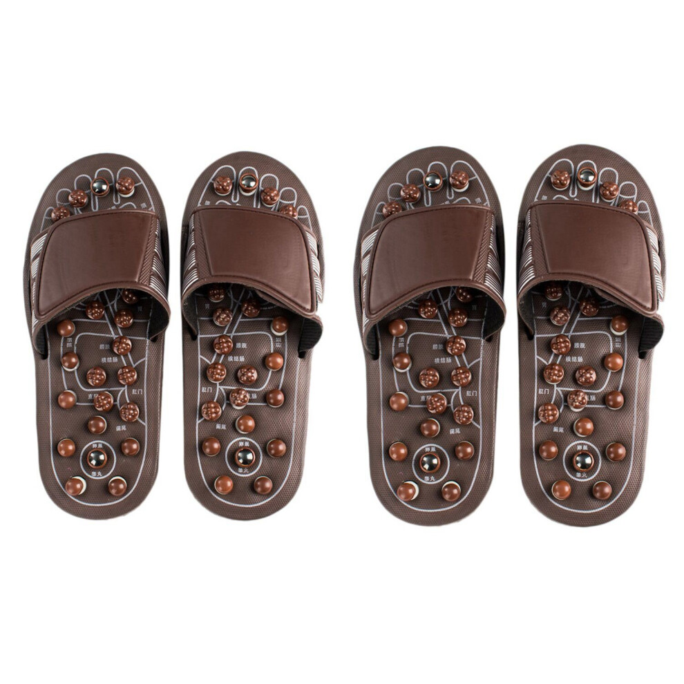 Tlily 2 Pair Acupressure Foot Massager Massage Slippers Shoes Reflexology Sandals Relief Plantar Fasciitis Arthritis For Men Women, L & M