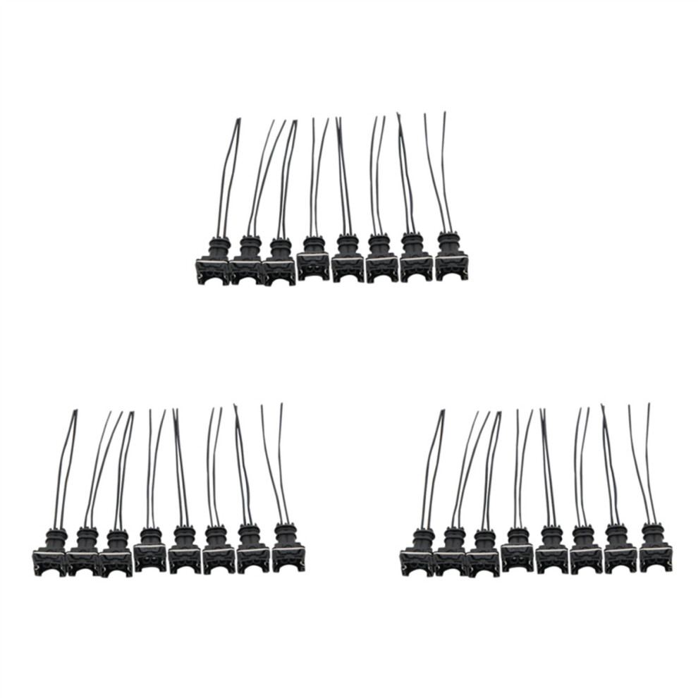 24Pcs Fuel Injector Connector Wiring Plugs Clips For Ev1 Obd1 Pigtail Cut & Splice Black 4762365726181