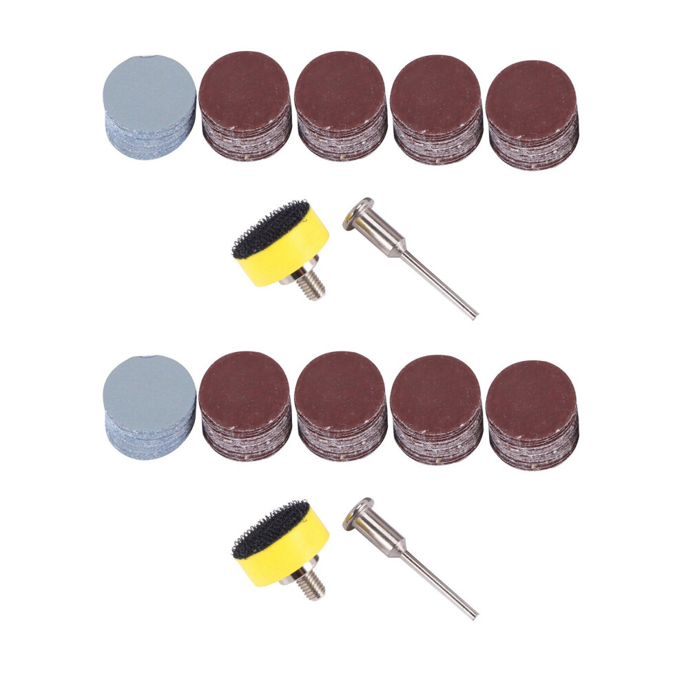 200Pcs 25mm 1 Inch Sander Disc Sanding Disk 100-3000 Grit Paper with 1Inch Abrasive Polish Pad Plate + 1/8 Inch
