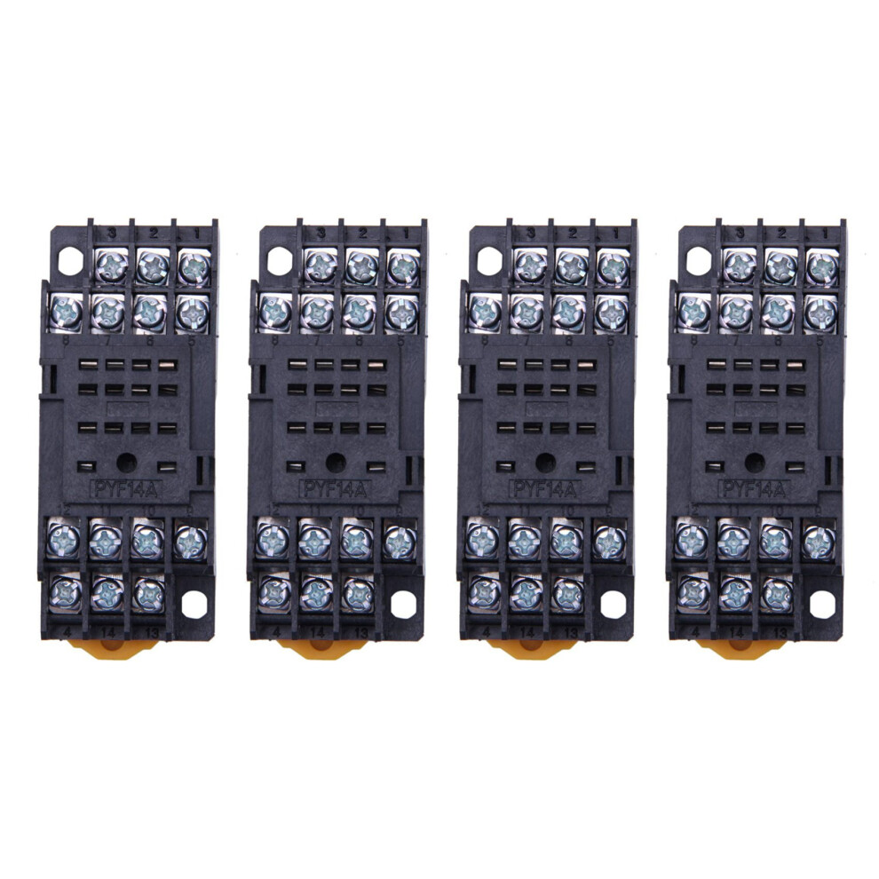 4X Pyf14a Din Rail Power Relay Socket Base 14 Pin For My4nj Hh54p My4 4762365799628