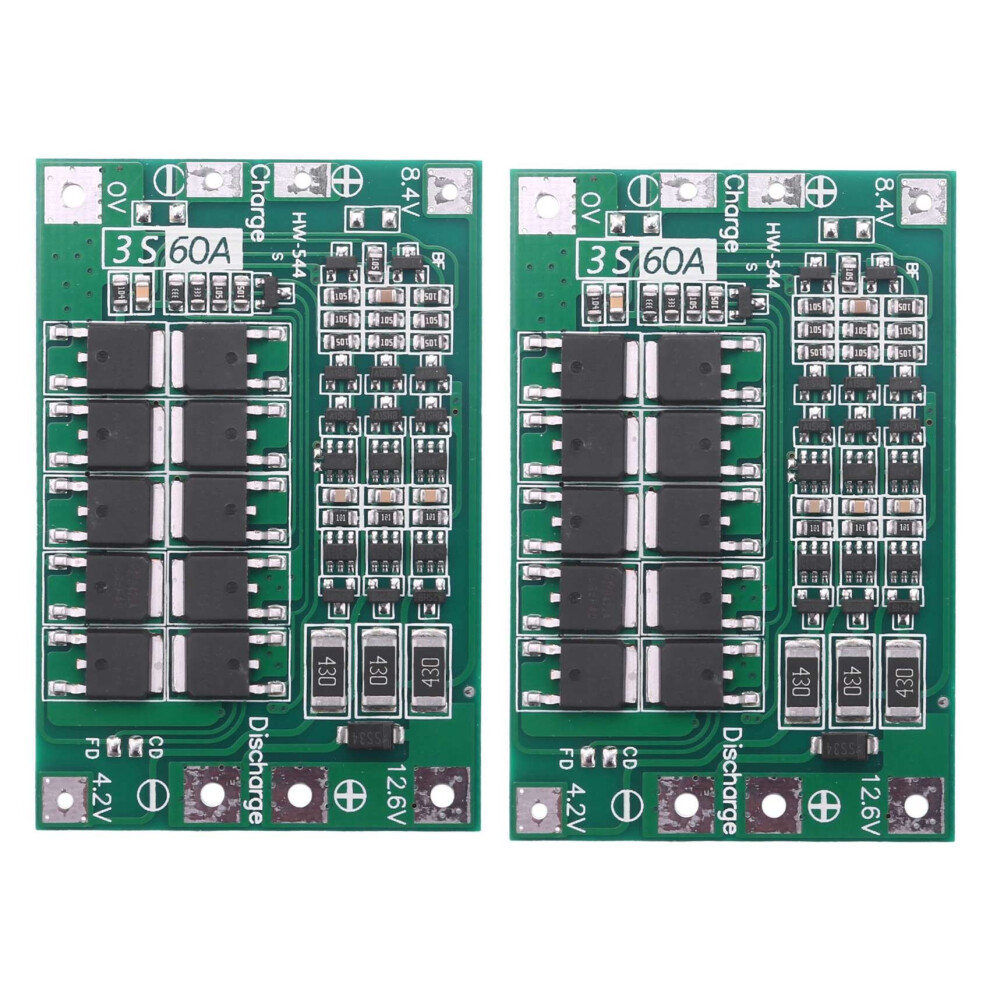 2X 3S 60A Bms Board Lithium -Ion Protection Board With Balance For Drill Motor 11.1V 12.6V 18650 4762365720042