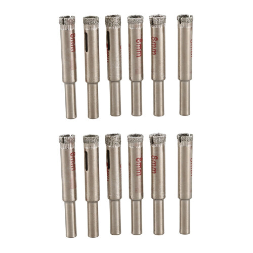 12 Pcs 8mm Diamond Core Drill Bits Ceramic Tile Glass