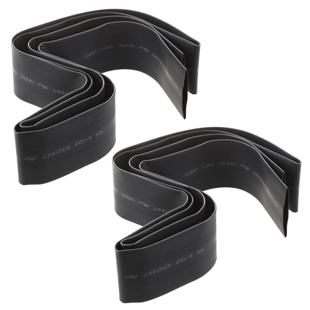 Lot de 2 gaines thermorétractables noires de 20 mm pour enrouler les câbles, 1 m