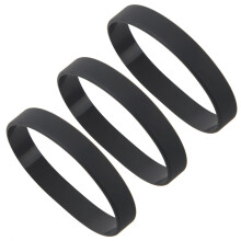 3-Pack Black Silicone Rubber Elastic Wristbands - 20 cm Circumference, Stretchy Cuff Bracelets
