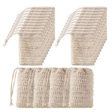 50Pcs Dusche Bad Sisal Seife Tasche natürliche Sisal Seife Tasche Peeling Seife Saver Pouch Halter