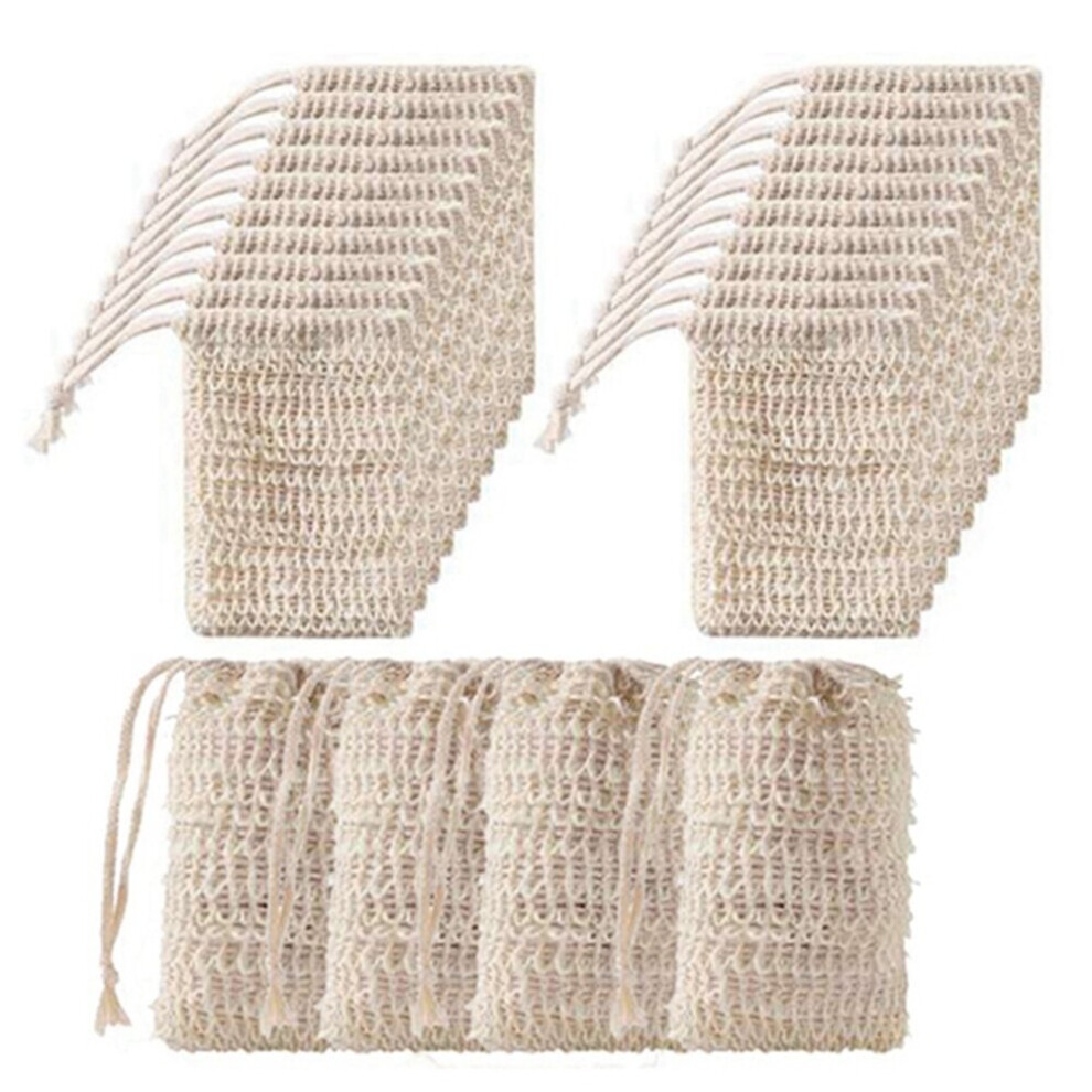 50Pcs Ducha BaÃO Sisal JabÃ³N Bolsa De Sisal Natural JabÃ³N Bolsa Exfoliante JabÃ³N Saver Bolsa Soporte-image