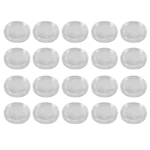 20 Pcs Small Round Transparent Plastic Coin Capsules Box 33mm
