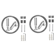 2X Wall Mount Curtain Wire Rod Set for Art Display - Stainless Steel Photo Hanging Wire Clothesline Wire (5 Meter)