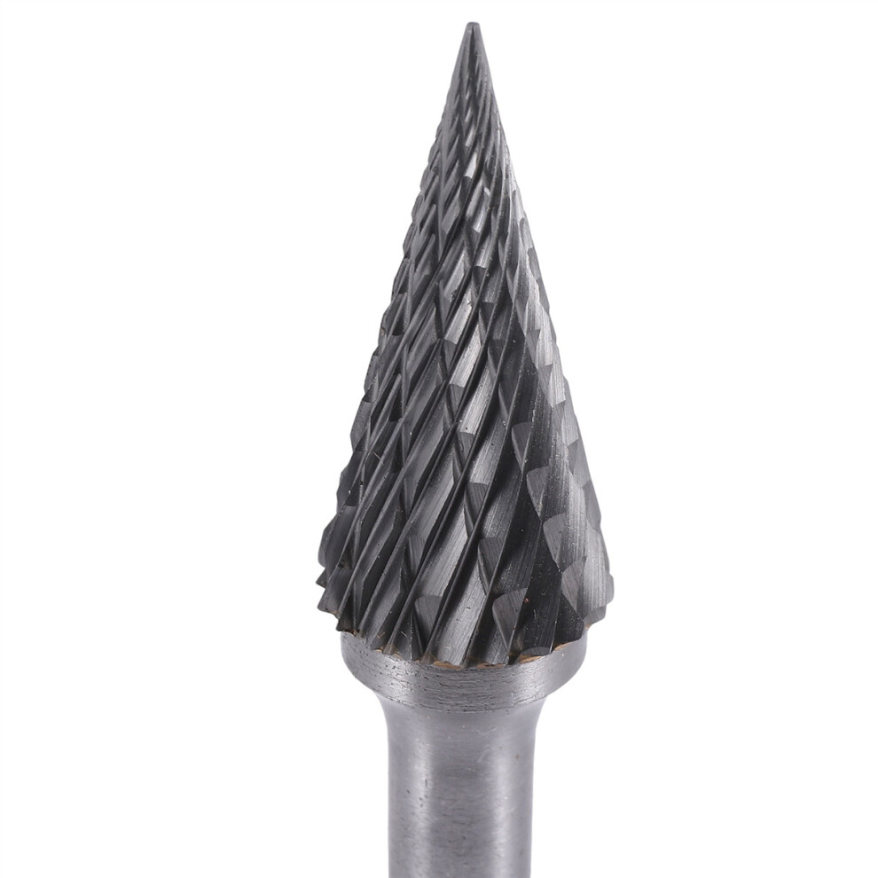 Photos - Power Tool Accessory Tungsten Carbide Burr Pointed Cone Shape Double Cut Rotary Burrs File 70X12mm with 1/4 inch Shank Dia