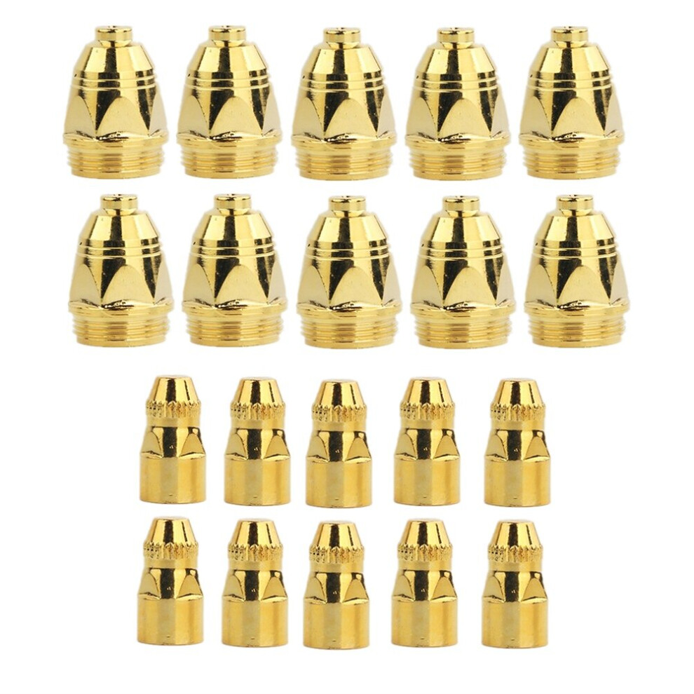 10 Sets/Lot P80 Air Plasma Consumables Golden Cnc Cutting Machine Plasma Cutter Nozzle Hafnium Electrode 1.3Mm 4762365792063