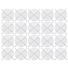 Lot de 20 protections de grille de ventilateur en métal pour PC DC 120 mm 12 cm Argenté