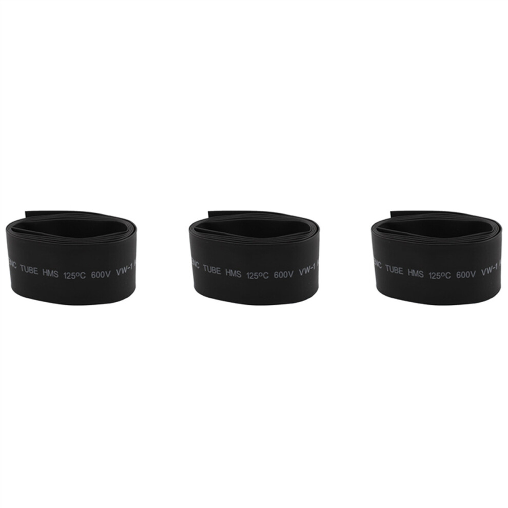 Lot de 3 gaines thermorétractables isolantes en polyoléfine noire 30 mm 2:1 1 m