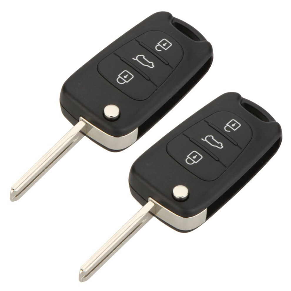 2X Replacement 3 Button Keyless Entry Remote Control Folding Flip Car Key Fob Shell Compatible With I20 I30 4762365702116