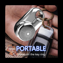 Mini rasoir électrique avec lampe d'ambiance et écran LED pour hommes, couteaux à barbe sans fil et indolores, argent