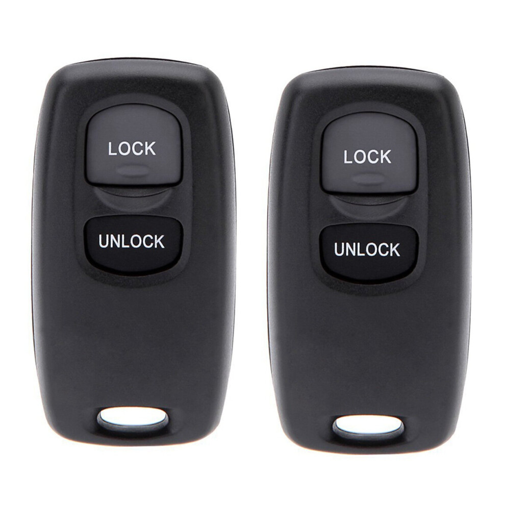 2X Uncut Key 2 Button Keyless Entry Remote Key Fob Shell Case And Button Pad Compatible With 2 3 6 323 626 4762365702055