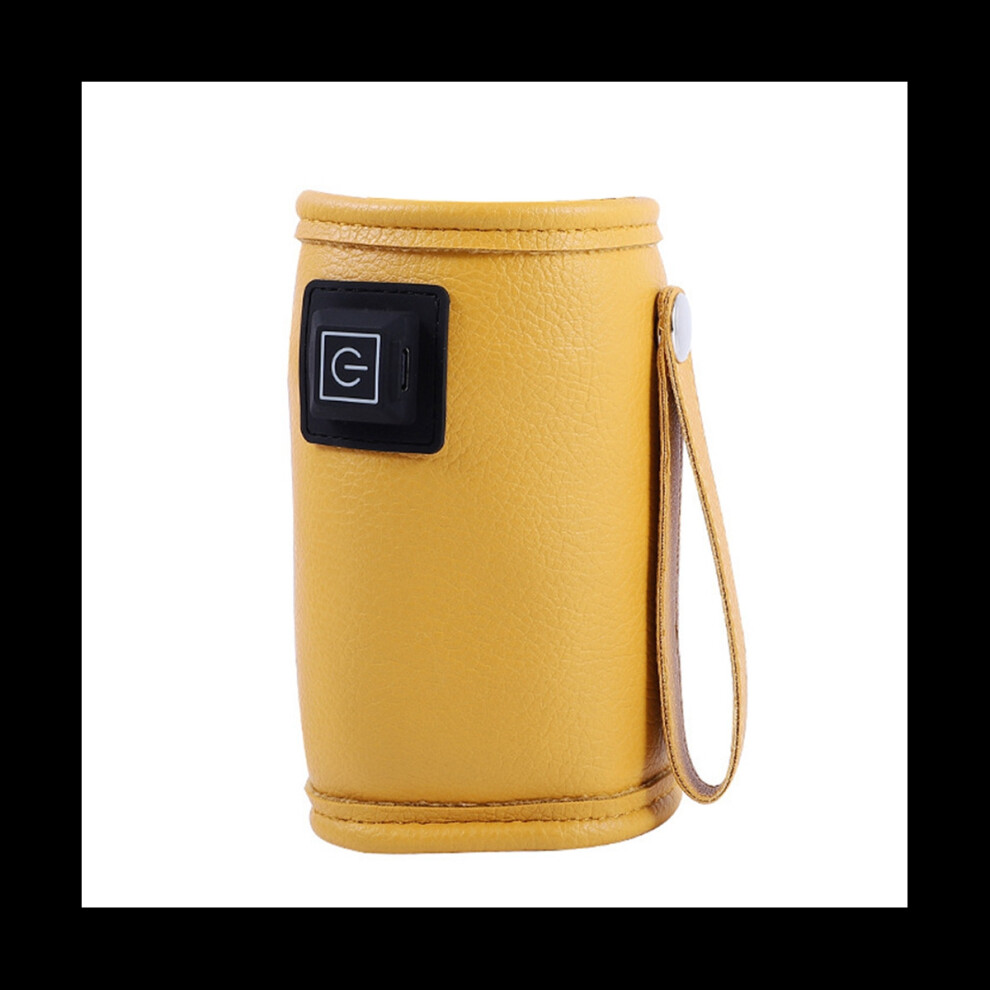 Tlily Usb Milk Water Warmer Travel Stroller Insulated Bag Baby Nursing Bottle Heater Safe For Outdoor Winter -Yellow