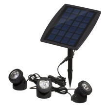 Lampe solaire d'extérieur sous-marine à trois têtes multicolore