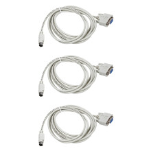 Câble de téléchargement 3X DB9P vers 8P Mini Din RS232 Blanc 8,2 pi pour PLC DVP-EH