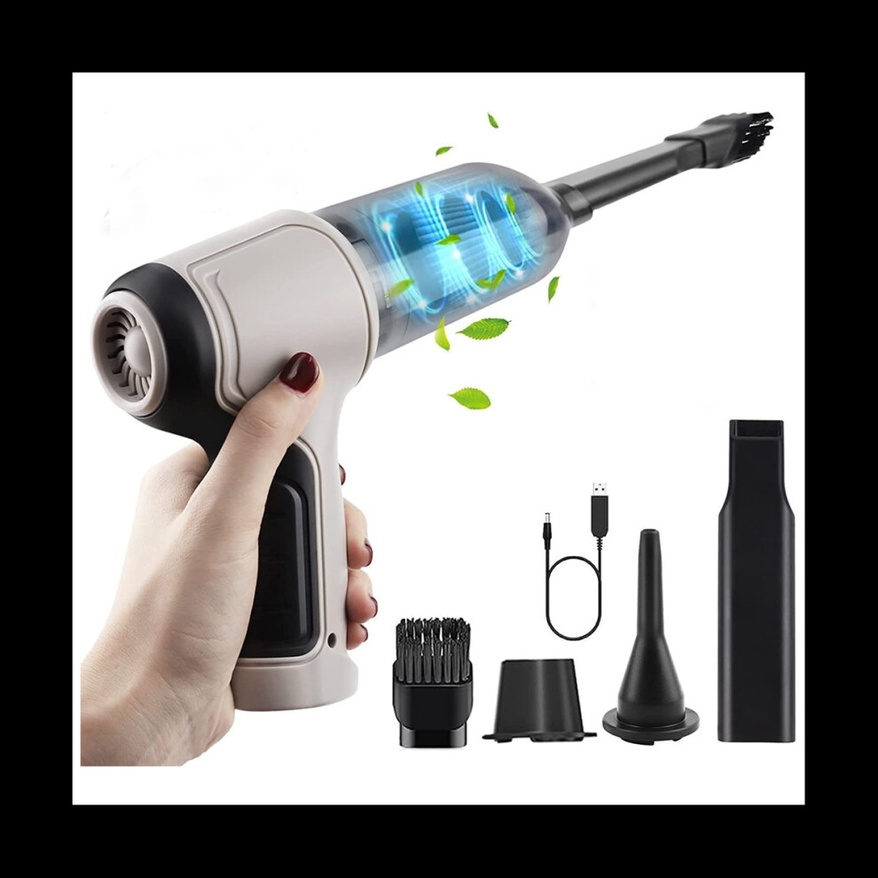 Aspirateur d'ordinateur 3 en 1, souffleur d'air portatif, aspirateur de voiture rechargeable, aspiration cyclonique