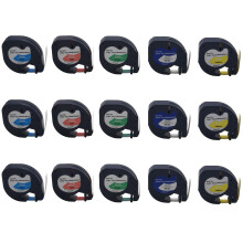 Lot de 15 rubans adhésifs en plastique 91201 12 mm compatibles avec le ruban Letratag, ruban adhésif de couleurs mélangées