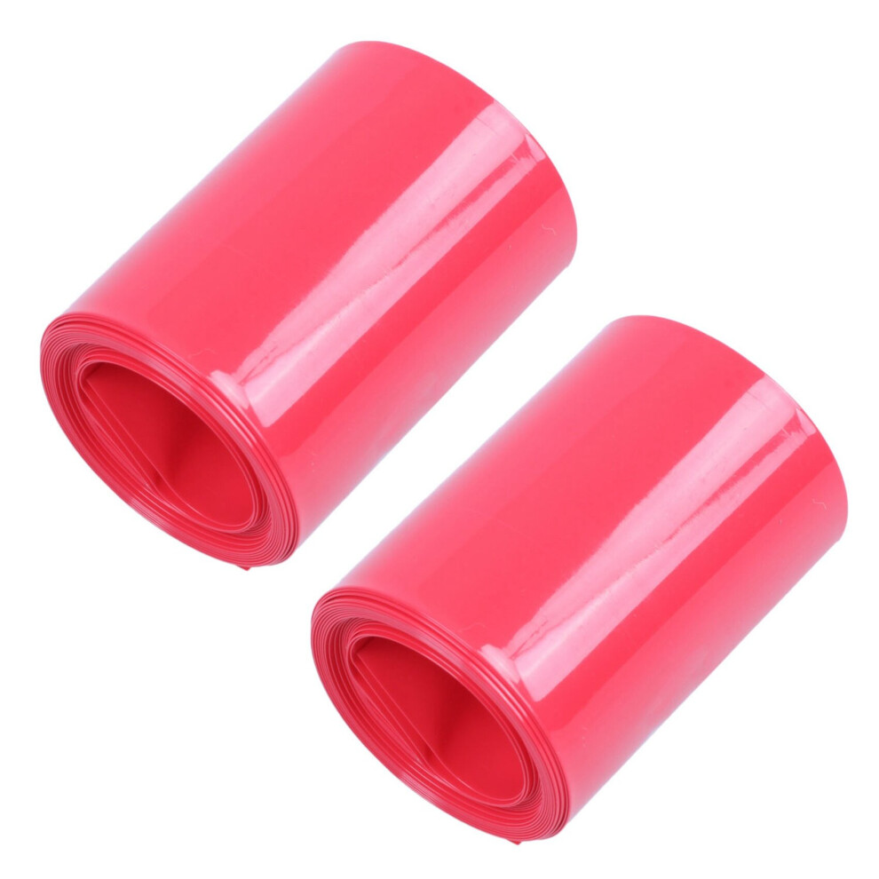 2X 2M 50mm Largeur PVC Gaine Thermorétractable Rouge pour 2 X