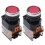 2X LA38-11/203 Push Button Momentary Heavy Duty Switch Red 1