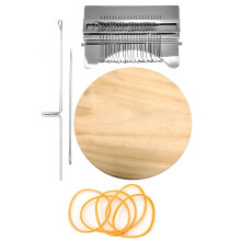 Petit métier à tisser, outil de tissage de type métier à tisser à repriser en bois, machine à repriser DIY pratique (21 crochets)