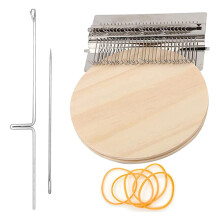 Petit métier à tisser, outil de tissage de type métier à tisser en bois, machine à repriser DIY pratique (28 crochets)