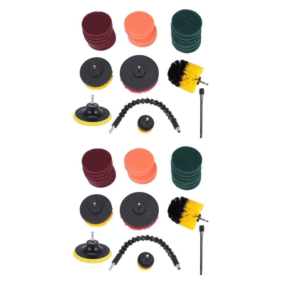 Ensemble de 42 accessoires pour tampons à récurer, éponge, brosse à récurer électrique avec accessoire rotatif et extensible