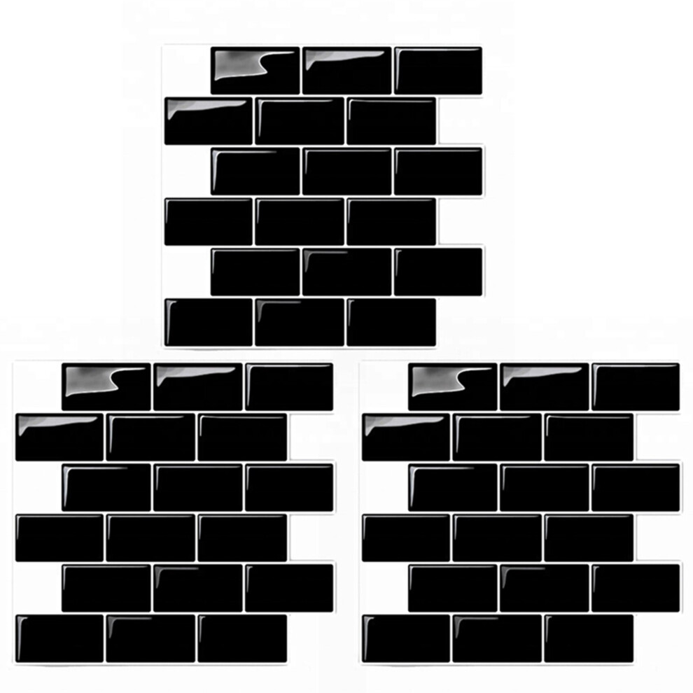 3X 3D Wall Stickers Brick Wallpaper Tile For Kitchen Bathroom Backsplash Aunty-Tile 30X30cm 4762365727164
