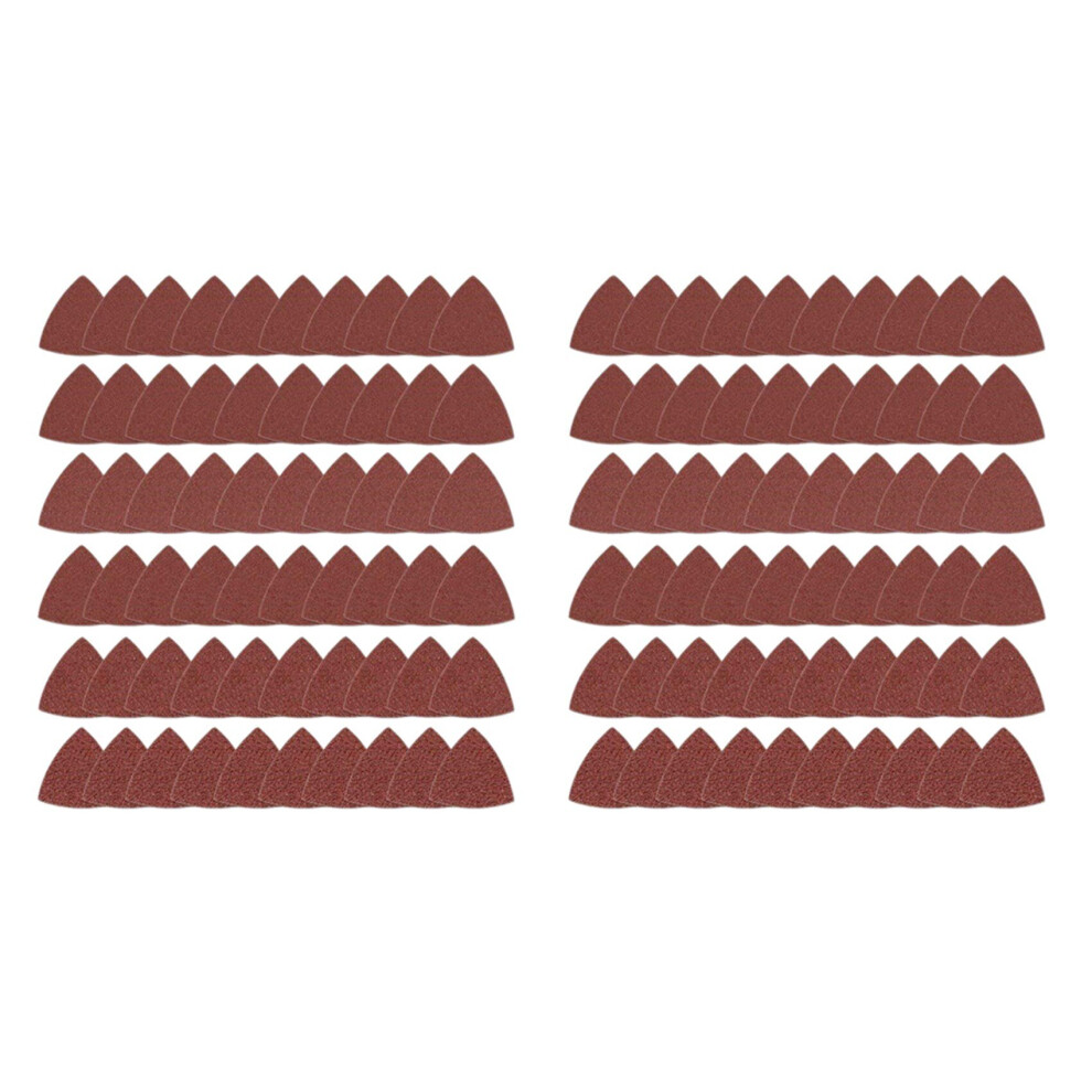 120Pcs Triangular Hook And Loop Triangle-Sandpaper, Fit 3-1/8 Inch Multi Tool, Assorted 40 60 80 100 120 240 Grits 4762365744659