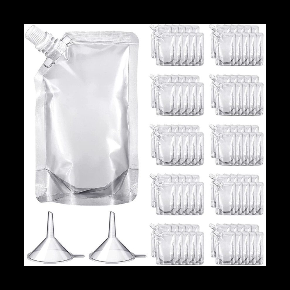 100Pcs Portable Transparent Plastic Spout Pouch Plastic Pouch for Liquid Drink Pouch Sealed Packaging Bag
