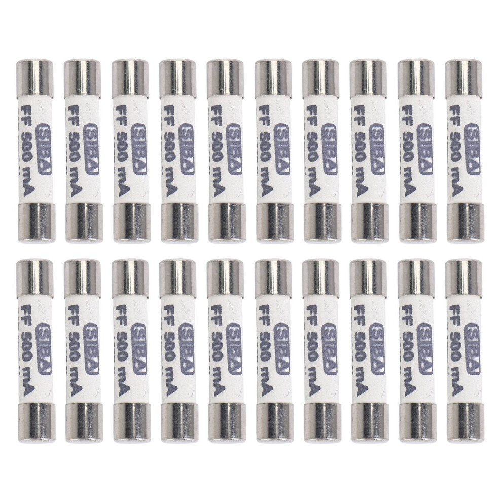 10X 1000V 500MA 6.3 x 32mm White Ceramic Fuse for Multimeter