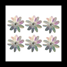 Lot de 6 appliques en perles de cristal à paillettes nacrées de 2 1/2 pouces