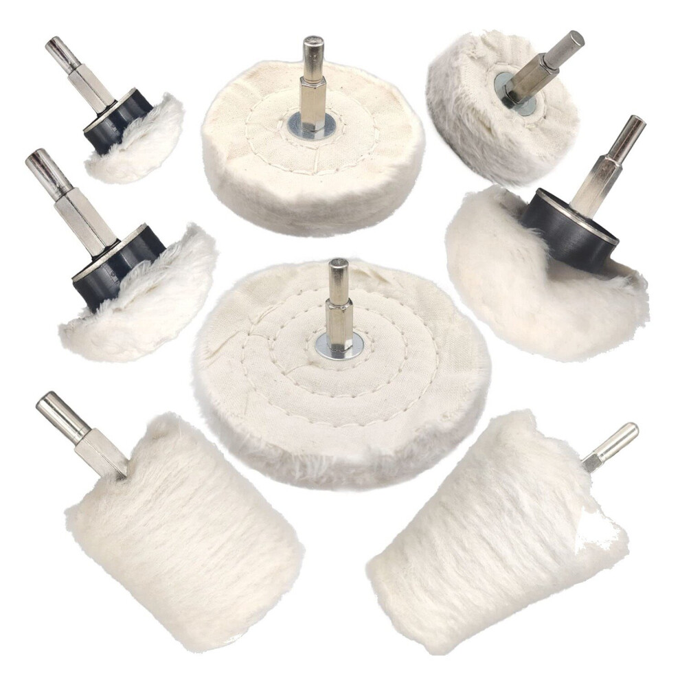 8 Pcs Buffing Wheel for Drill,Buffing Pad Polishing Wheel Kits,Polishing Tool for Metal, Jewelry,Wood,Plastic,Etc 