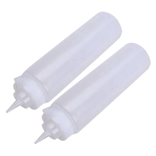 2X 250Ml Weiße transparente Kunststoff-Sauce Squeeze-Flasche mit Kappe