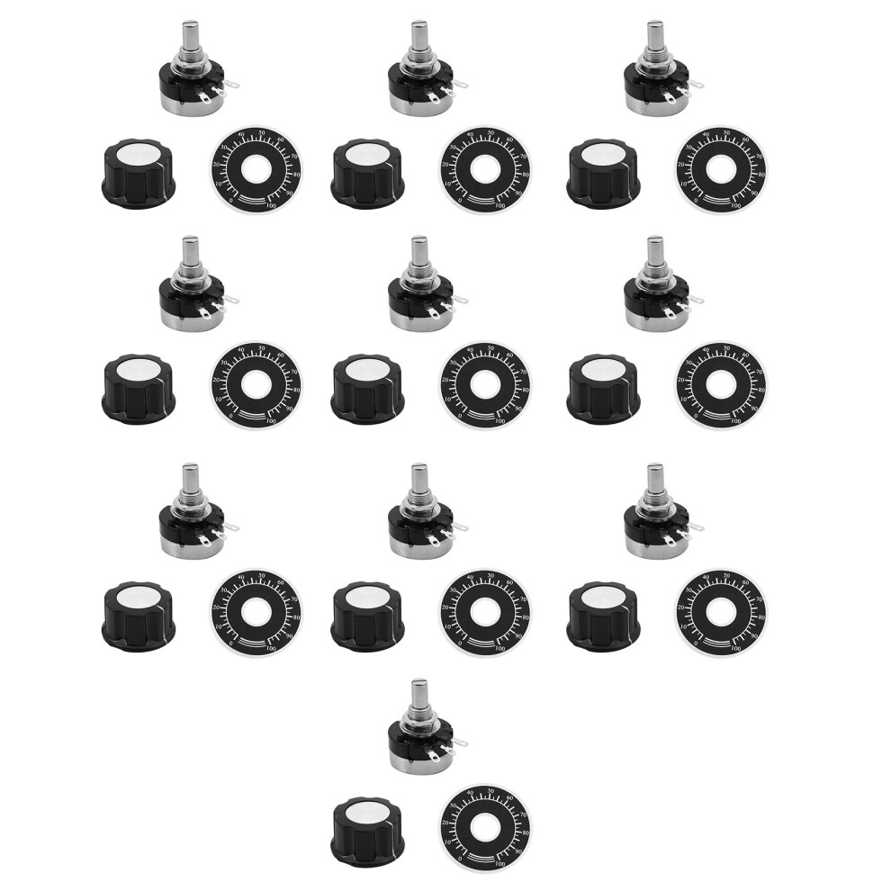 10X Carbon Potentiometer With Diameter With Knob, Rv24yn 20S B103 10K Ohm 4762365715314