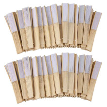 100 Stück weißer faltbarer eleganter Papierhandfächer Hochzeit Party Favors 21cm (weiß)