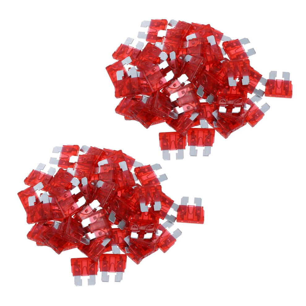 100X Fusible à lame ATC pour moto et voiture Fusible rouge 10A