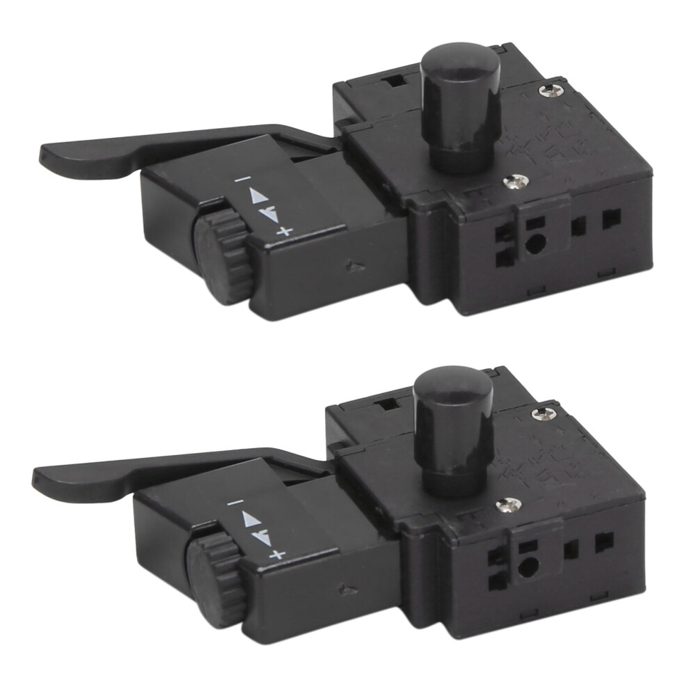 2X Fa2-6/1Bek Spst Lock On Trigger Button Switch Black 4762365708217