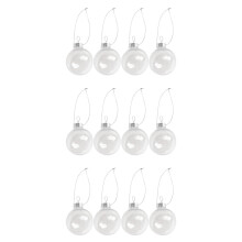 Clear DIY Baubles Shatterproof Seamless Plastic XMAS Ball Home Tree Decor Gift - 60mm QTY:12